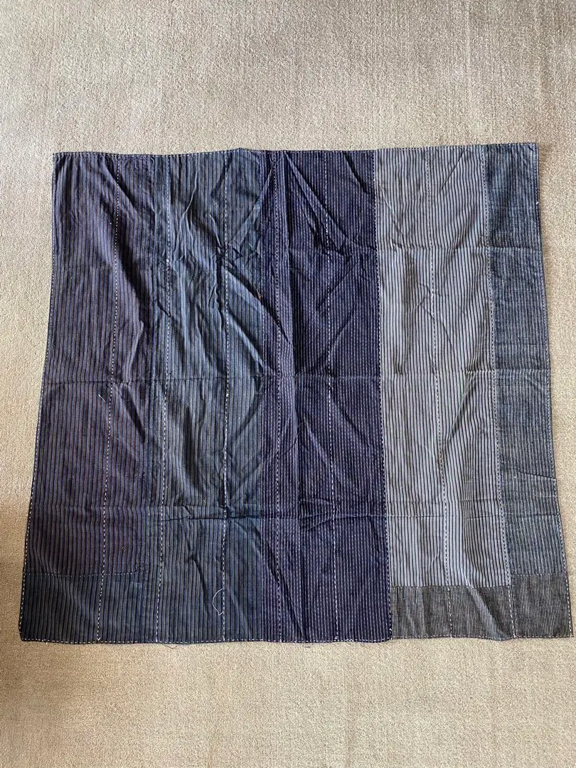 襤褸 本物 古布 ④ 超大判 寄せ布 襤褸藍染古布4巾ボロ