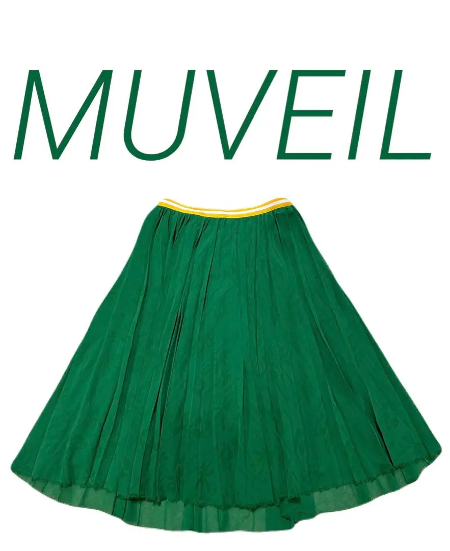 MUVEIL ミュベール プリーツスカート 美品 期間限定価格】美品 ミュベール MUVEIL スカーフプリント ロング