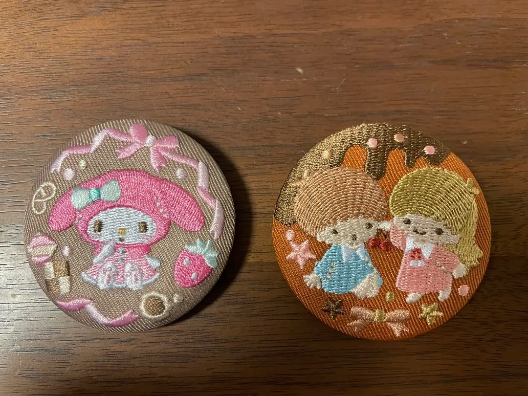 Thumbnail of Sanrio Characters Embroidered Can Badges My Melody Kiki & Lala Set