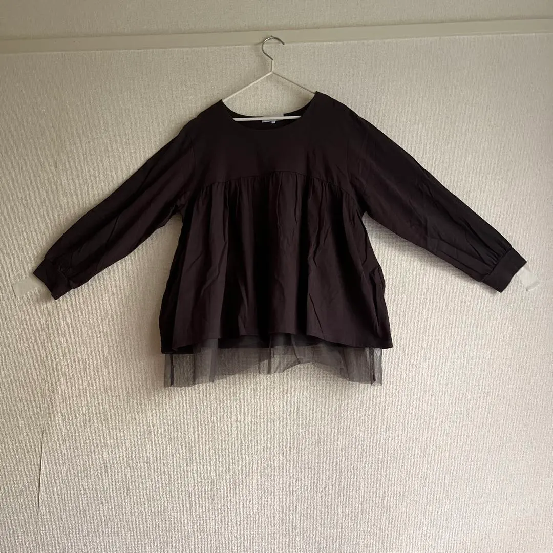 Thumbnail of Unworn! Shimamura 4L Dark Brown Tunic Long Sleeve