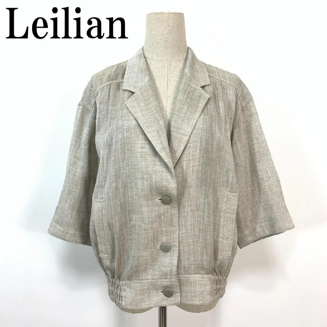 Thumbnail of LA7164 Leilian Linen Long-Sleeved Tailored Jacket Beige 9