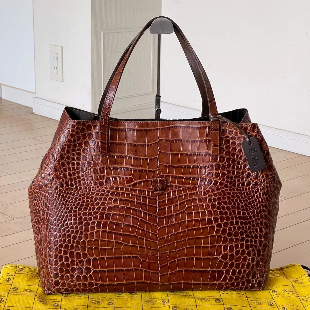 Felisi フェリージ　トートバック　クロコ　型押し　11−91 Felisi フェリージ トートバッグ クロコ型押し レザー 11-91