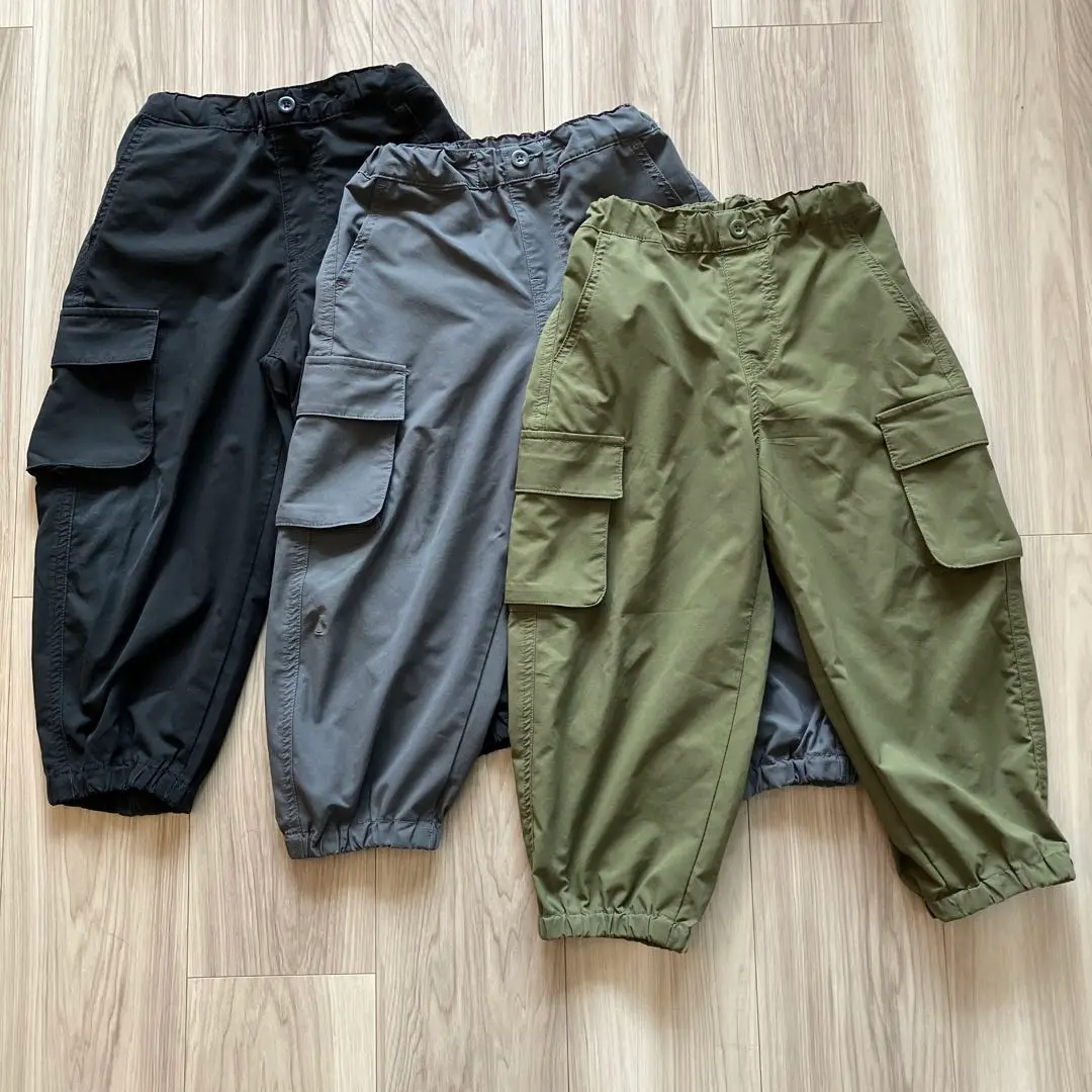 Thumbnail of GU Dry Wide Cargo Jogger Pants - Set of 3 Colors: Black, Gray, Olive - Size 110