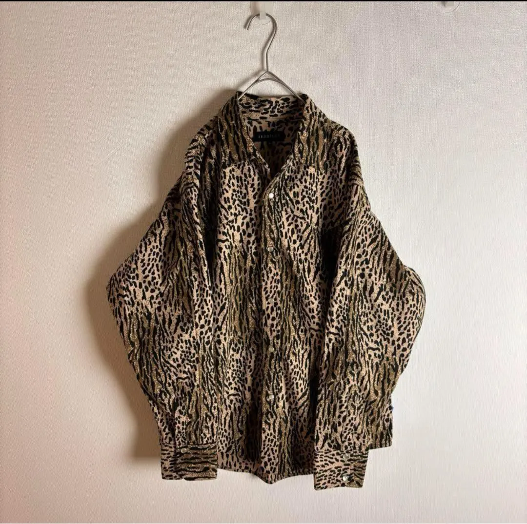 Thumbnail of Long Sleeve Shirt Patterned Shirt Leopard Print Animal Print Vintage Brown