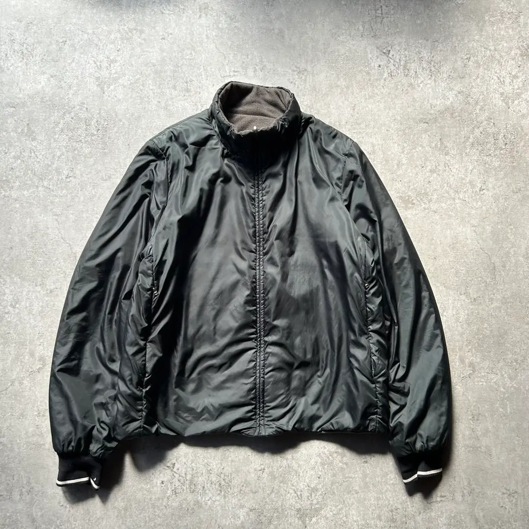 PRADA プラダ ナイロン レザー パイピング シングル ライダース