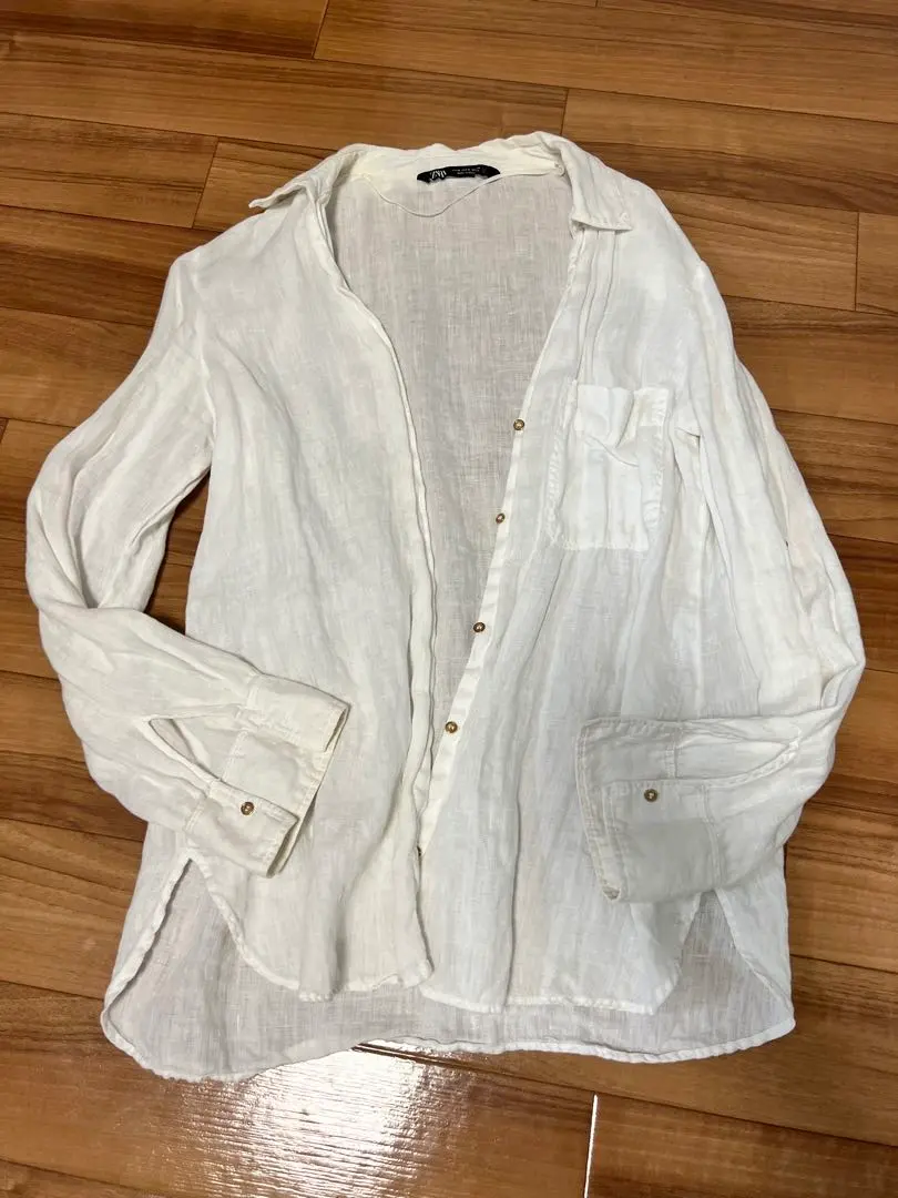 Thumbnail of ZARA Linen White Shirt M
