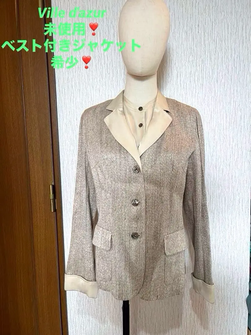 【新品未使用タグ付き】ville d' azur ジャケット 2025年最新】Ville dazur レディース テーラードジャケットの