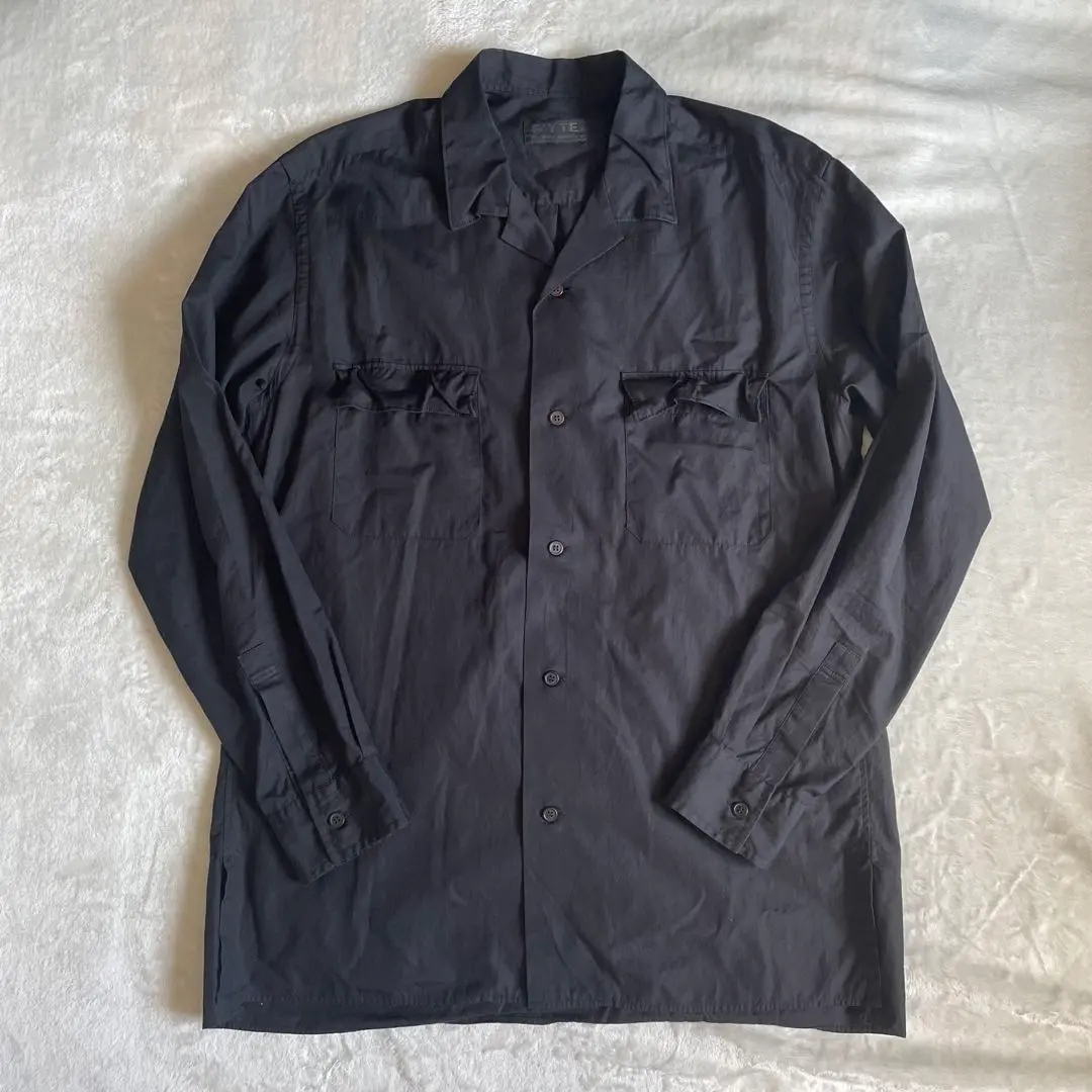 Thumbnail of S'YTE Yohji Yamamoto Open Collar Shirt Long Sleeve Shirt Black