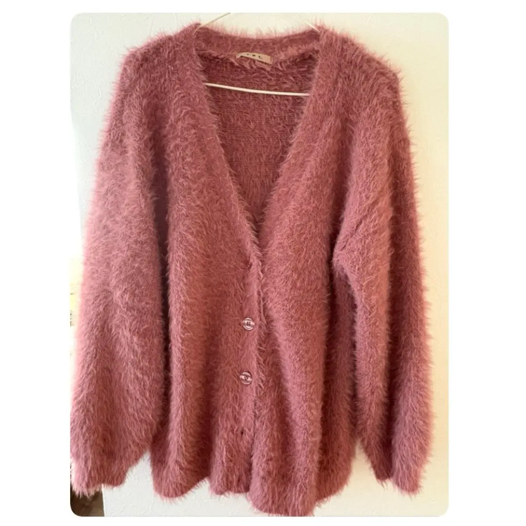Thumbnail of [RERO GIRL] Faux Fur Pink Cardigan, New with Tags (tried on only)