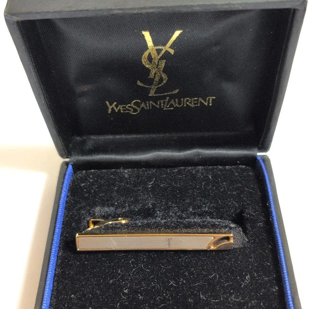 【極美品】伊夫聖羅蘭 領帶夾 領帶夾 Logo 商務 的縮圖