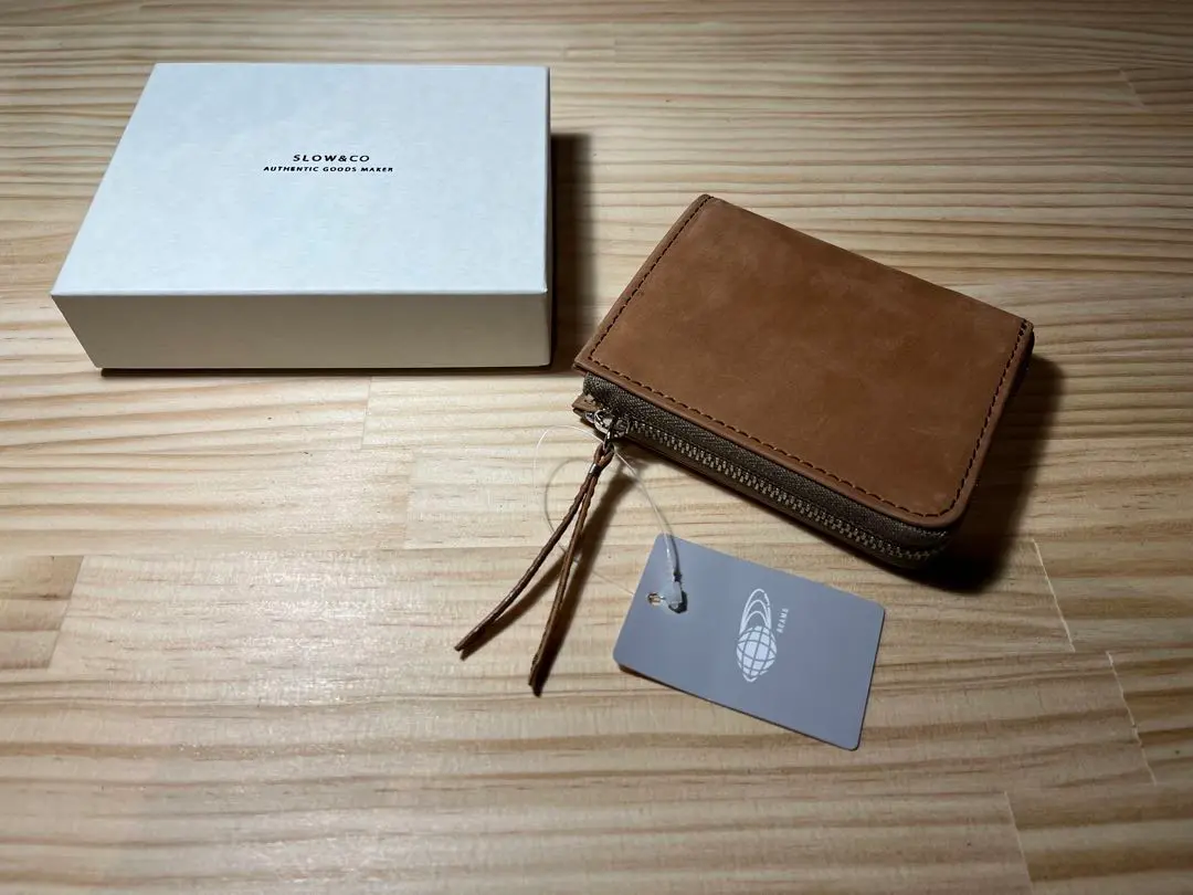 極美品　SLOW×BEAMS 別注 coin Wallet　限定　ブラウン　箱有 BEAMS [別注BEAMS SLOW / 硬幣錢包（錢包/配件硬幣盒）BEAMS |