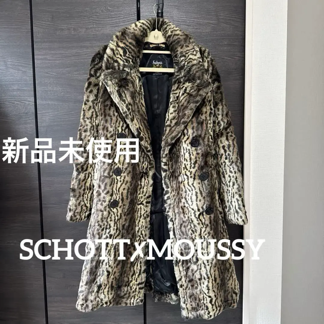 美品/希少✨schott × MOUSSY ピーコート　レオパード　アニマル 美品/希少✨schott × MOUSSY ピーコート レオパード アニマル