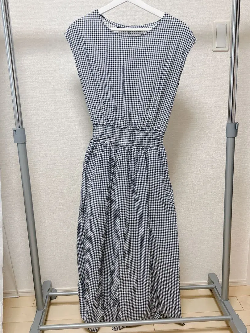 Thumbnail of KBF+ ◆ Waist Shirring Gingham Check Long Dress