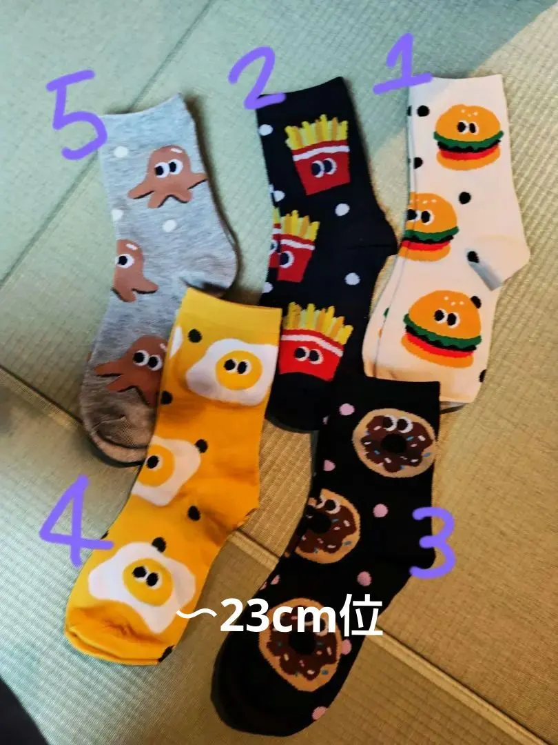 Thumbnail of 【Brand New】Socks 5 Pairs Food Design ~ Approximately 23cm