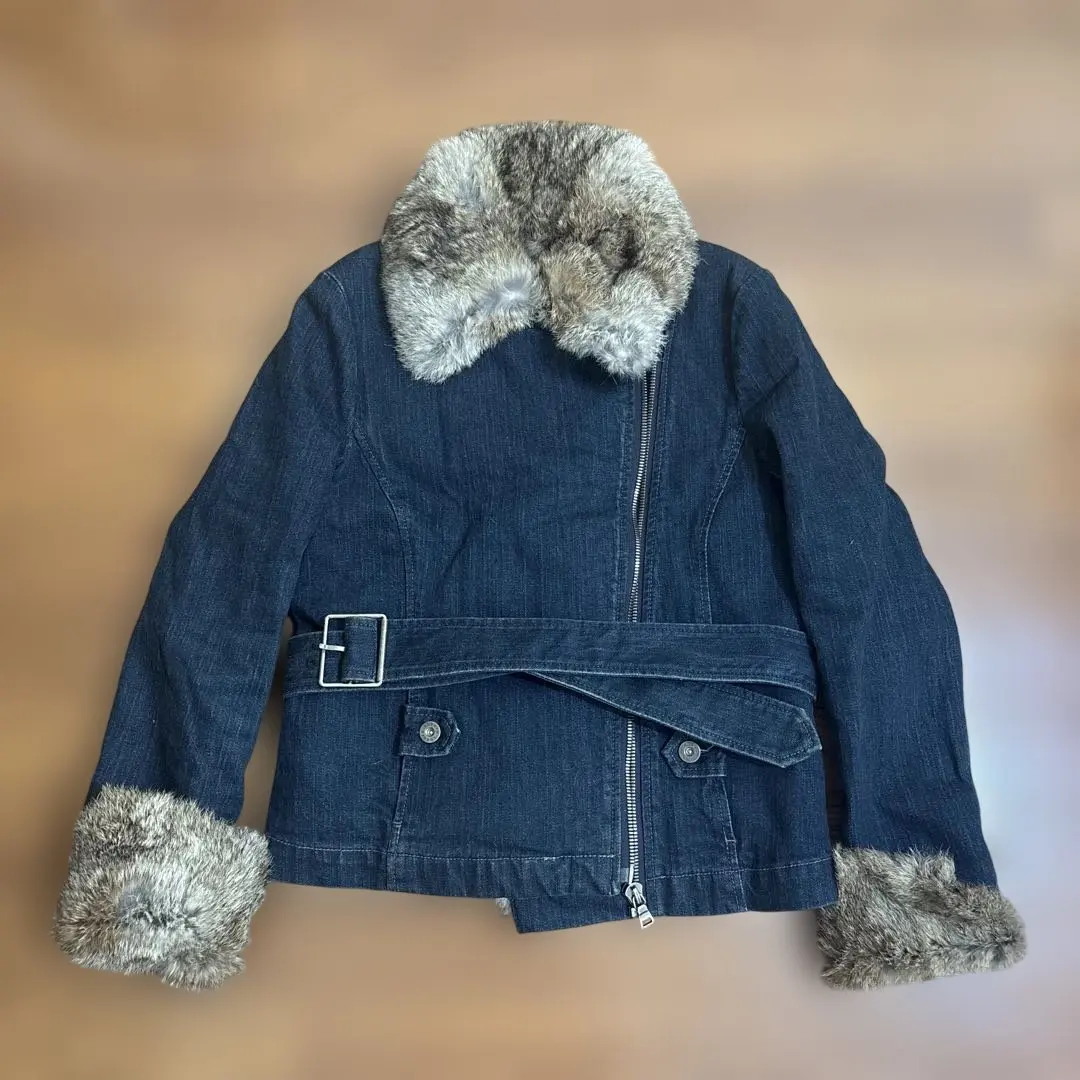 Thumbnail of Theory Denim Rabbit Fur Coat, Size 2