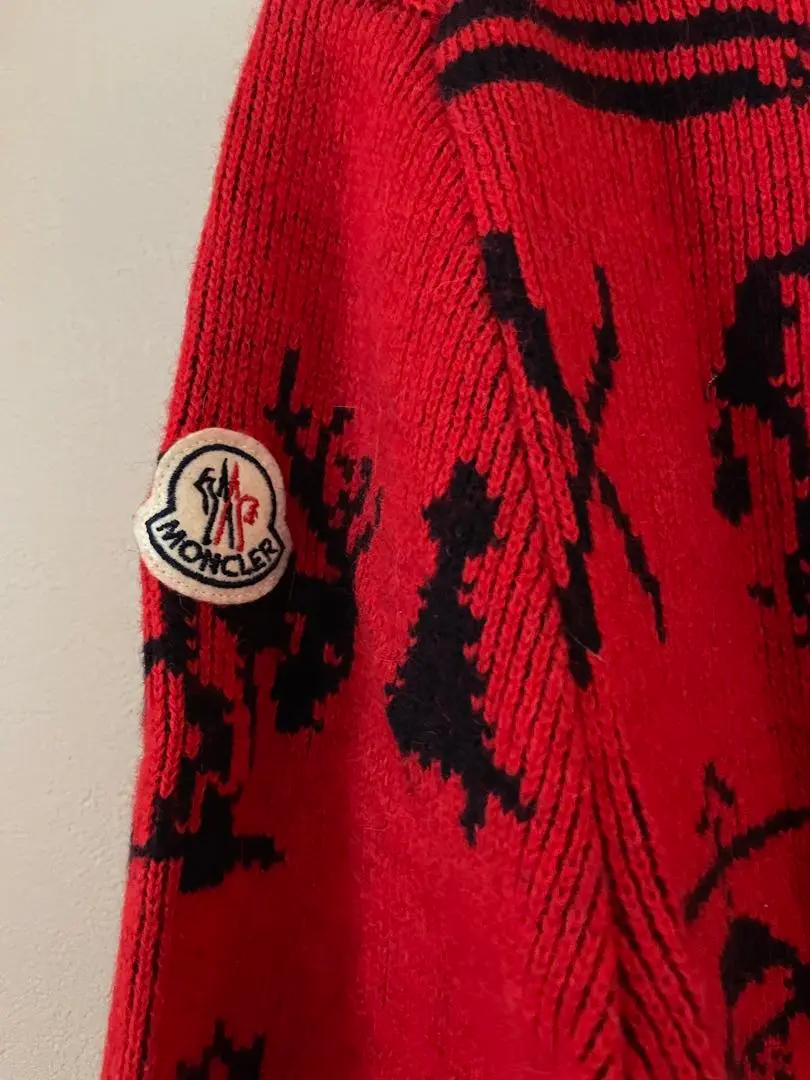 MONCLER モンクレール ノルディック ニット セーター ウール レッド MONCLER - MONCLER モンクレール ノルディック ニット セーター