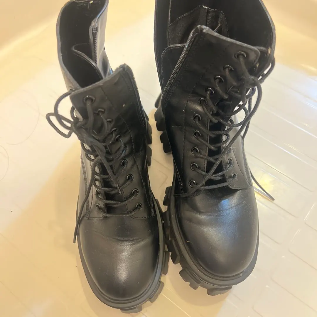 Thumbnail of Black Platform Military Boots Platform Boots moussy Moussy