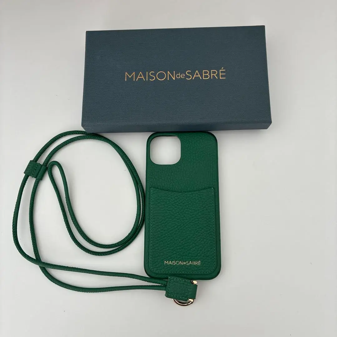メゾンドサブレ　★    スマホケース　スマホショルダーバッグ　★   新品 ジップスマホポーチ - Emerald Green – MAISON de SABRÉ