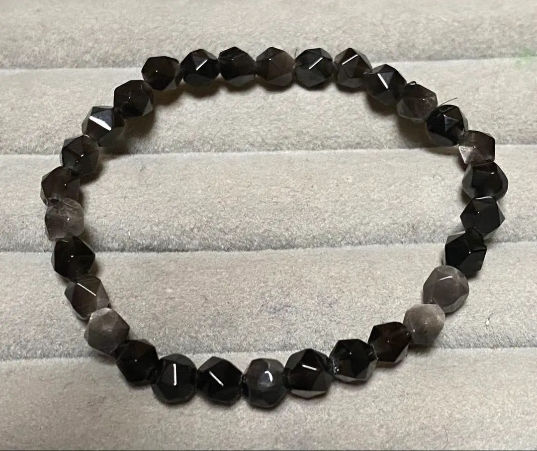 Thumbnail of Silver Obsidian Cut Bracelet