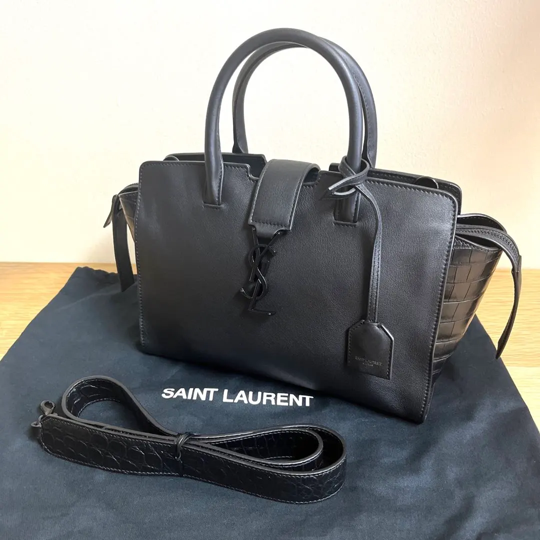 値下げ　美品　サンローラン　ダウンタウンカバス　ハンドバック　ショルダー　黒 2025年最新】サンローラン ダウンタウンカバスの人気アイテム - メルカリ
