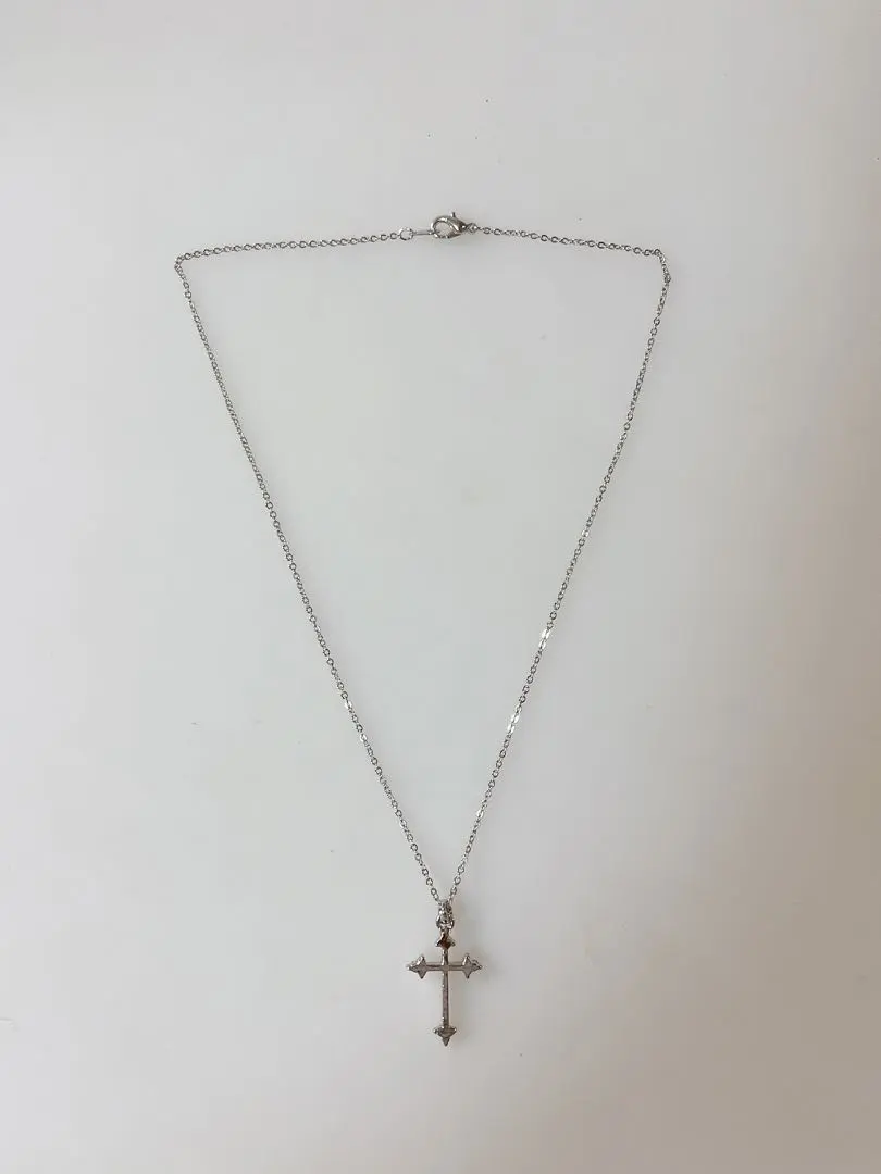 Thumbnail of 【Excellent Condition】 Silver Cross Necklace Simple Chain Unisex