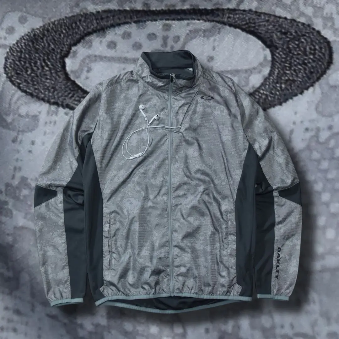 完売商品OAKLEY ナイロンジャケット　y2k oakley オークリー ハーフジップ2way ナイロンジャケット y2k 短丈