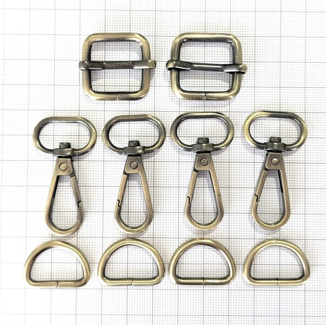 Thumbnail of D-ring 20mm Rucksack Ring Snap Hook Nichi Ring Antique Gold Fittings