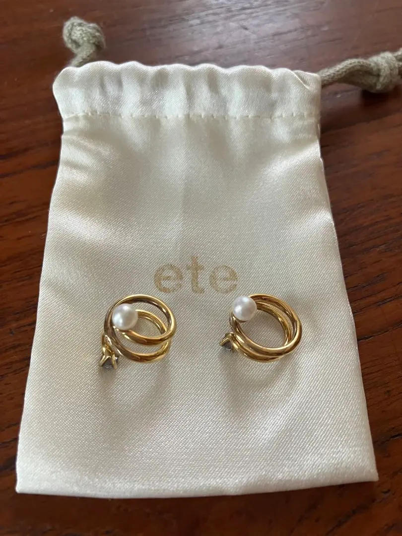 三環戒指 淡水珍珠&寶石耳環(2way) 的縮圖