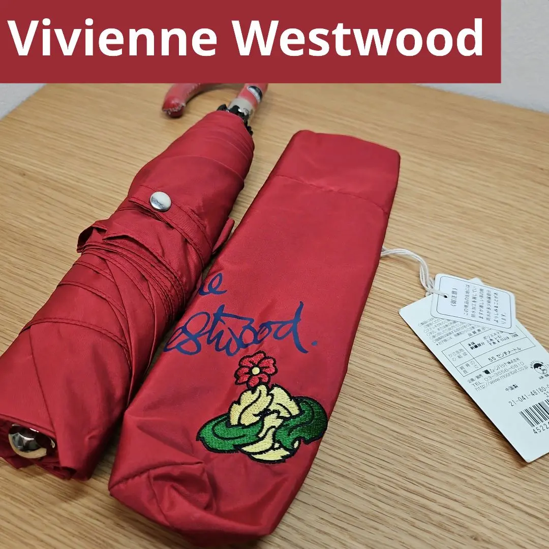 【最終価格】Vivienne Westwood 花柄 日傘 晴雨兼用 長傘 赤 Vivienne Westwood - vivienne westwood 折りたたみ傘☆オーブ総