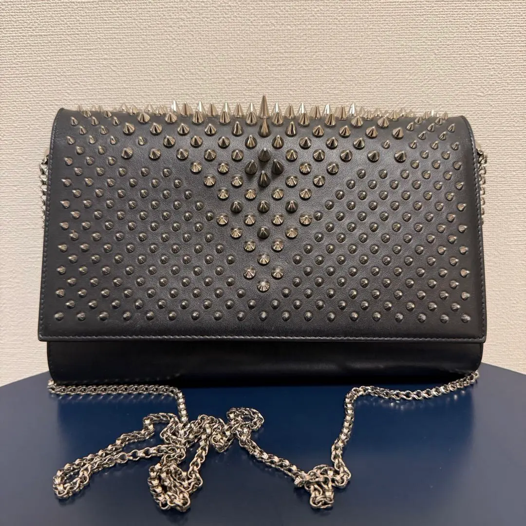 Thumbnail of Louboutin studded shoulder bag, black, approximately 250,000 yen