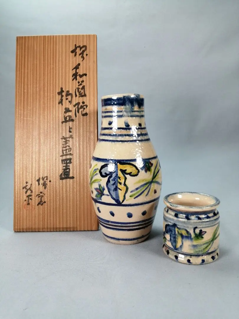 茶道具】 時代オランダ蜻蛉絵蓋置 蓋置102