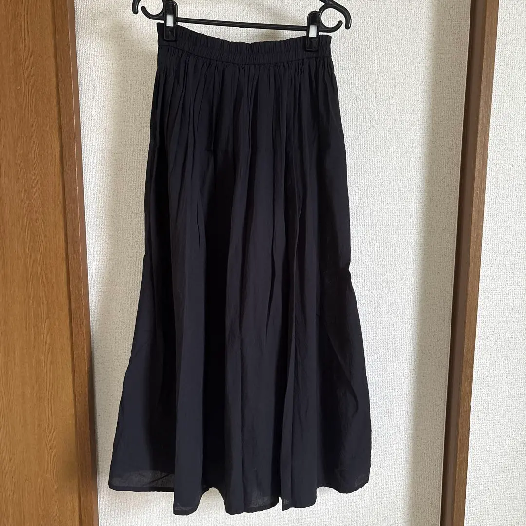 Thumbnail of Muji Black Flare Long Skirt Cotton