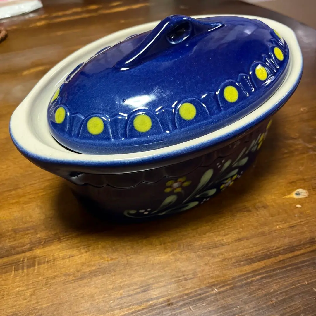 ルクルーゼ テリーヌオーバル ホーロー 23cm コバルトブルー