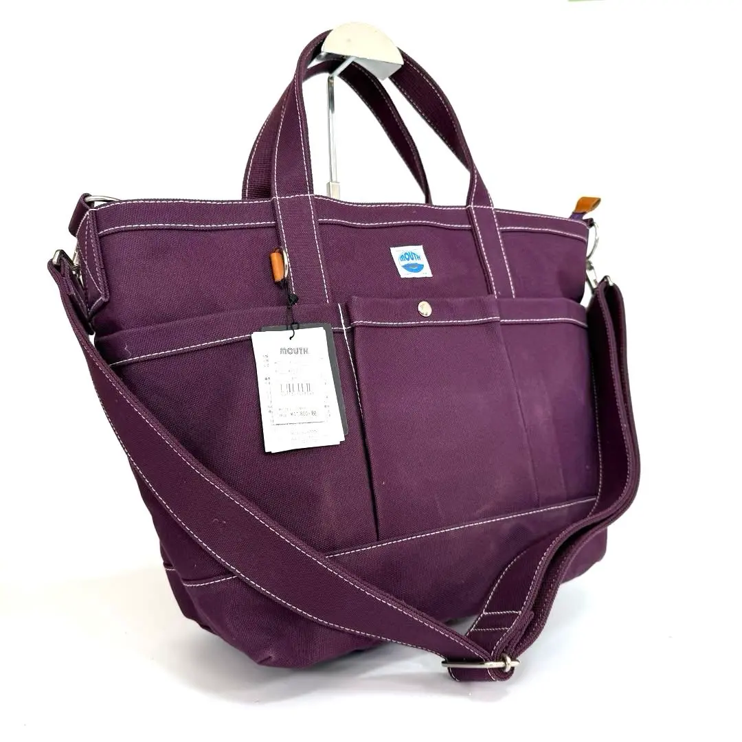 未使用　MOUTH キャンバス　トートバッグ　マザーズバッグ　2WAY タグ付き tote-yoko.jpg