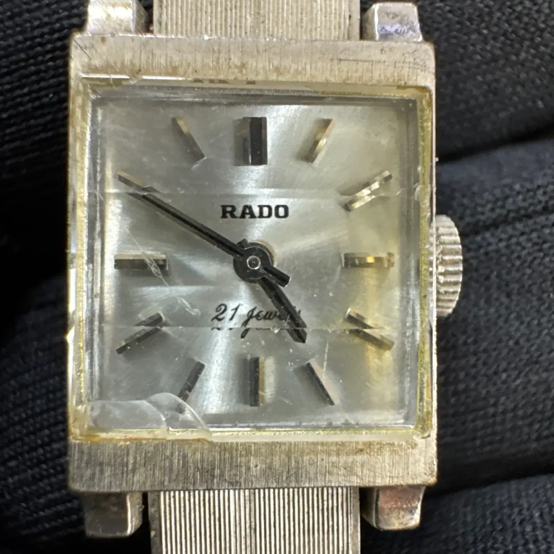 金無垢鑑定済み　RADO 21 Jewels 手巻き時計 シルバー 稼働 RADO ラドー 21石 アンティーク 腕時計 手巻き シルバー