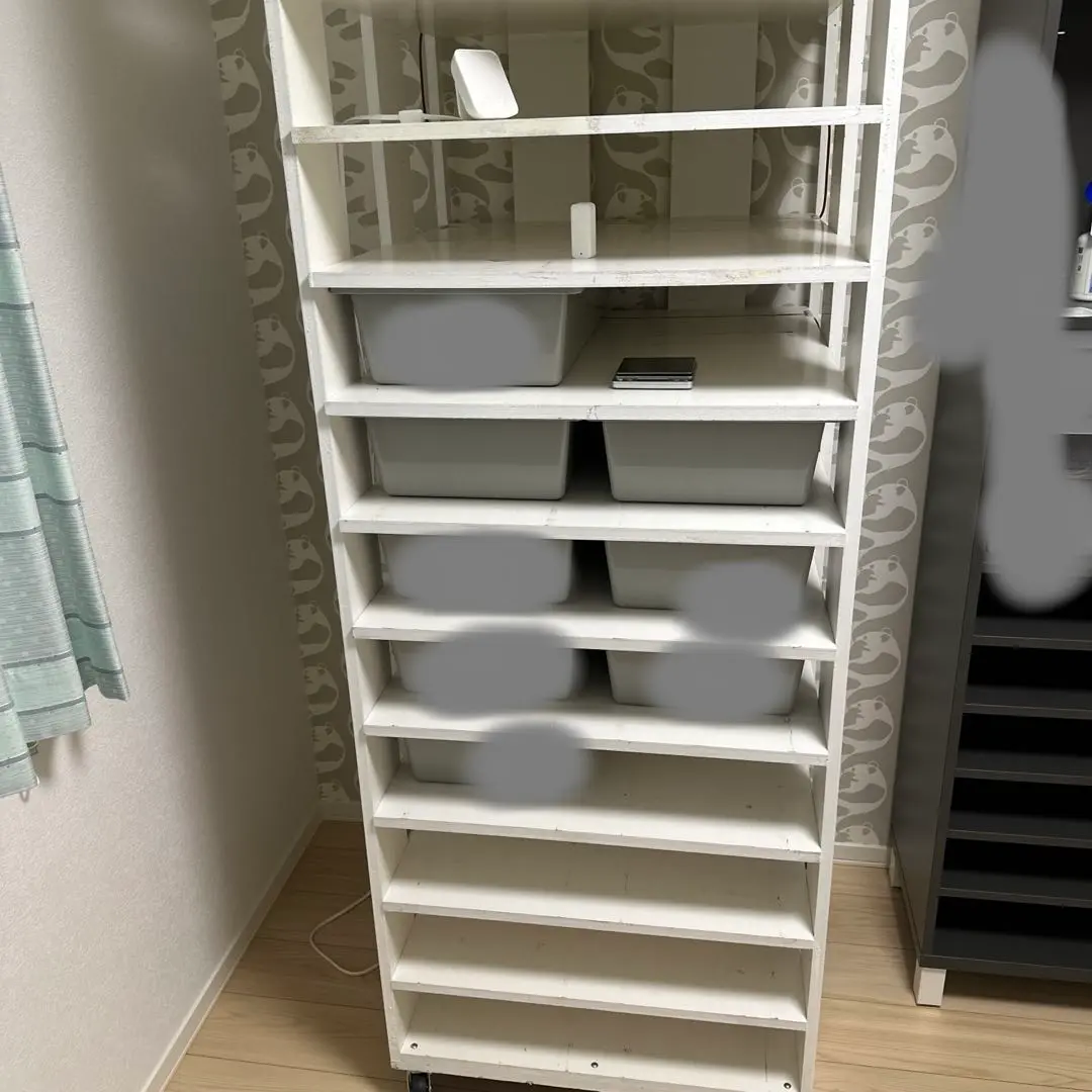 店内商品がすべてレジにて半額！！ 爬虫類飼育棚木製7段スネークラックダイソーシューズケース28個付。 温室・飼育ケース
