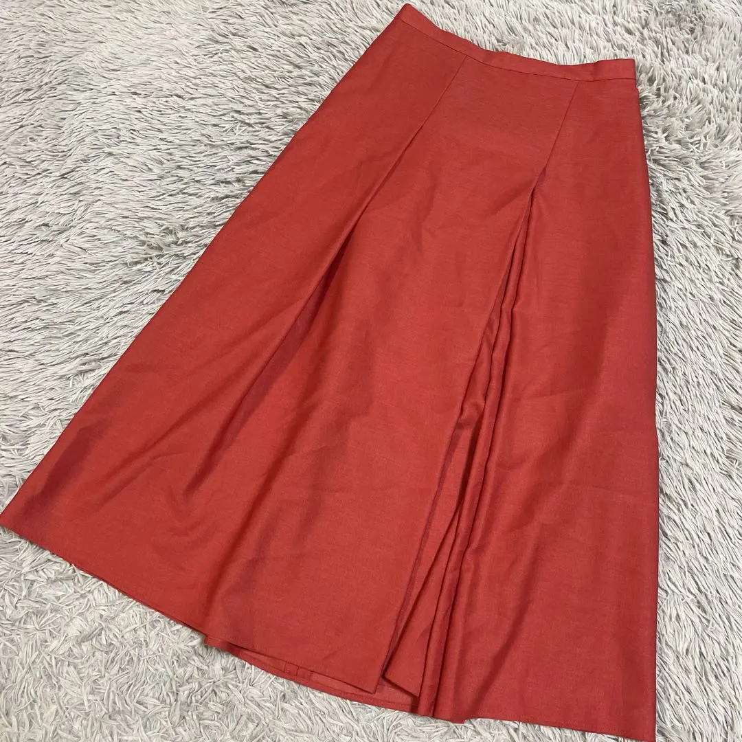 Thumbnail of BABYLONE Babylone Tuck Long Flare Skirt Slit Vermilion 38