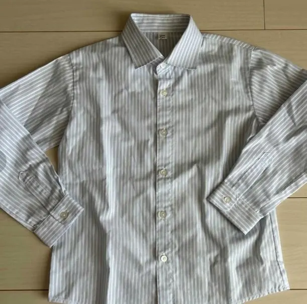 條紋 長袖襯衫 100cm 的縮圖