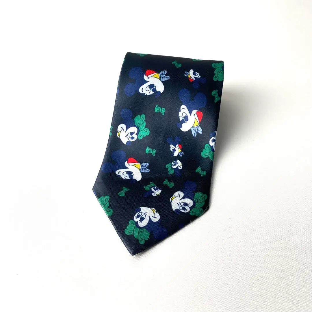 Thumbnail of 1208 SAMSIN Mickey Mouse Disney All-over Pattern Tie Black Green