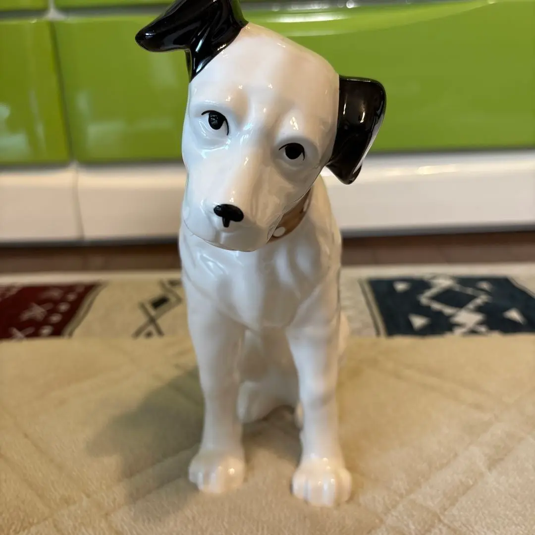 ビクター　ニッパー　犬　ツヤ有りガラス　台座付き ビクターニッパー犬ツヤ有りガラス台座付き