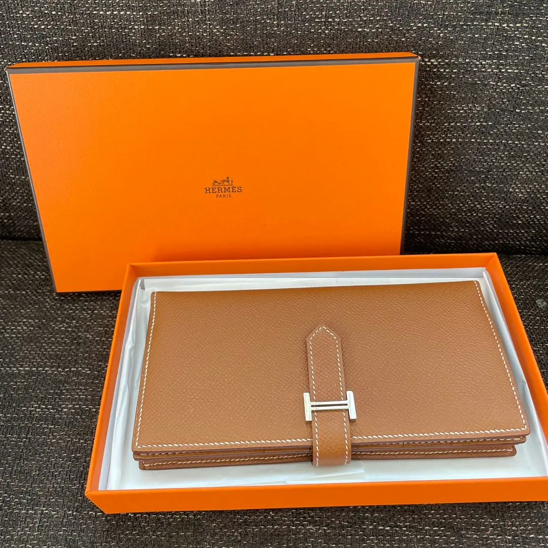愛馬仕（HERMES）棕色對摺錢包　Bearn 的縮圖