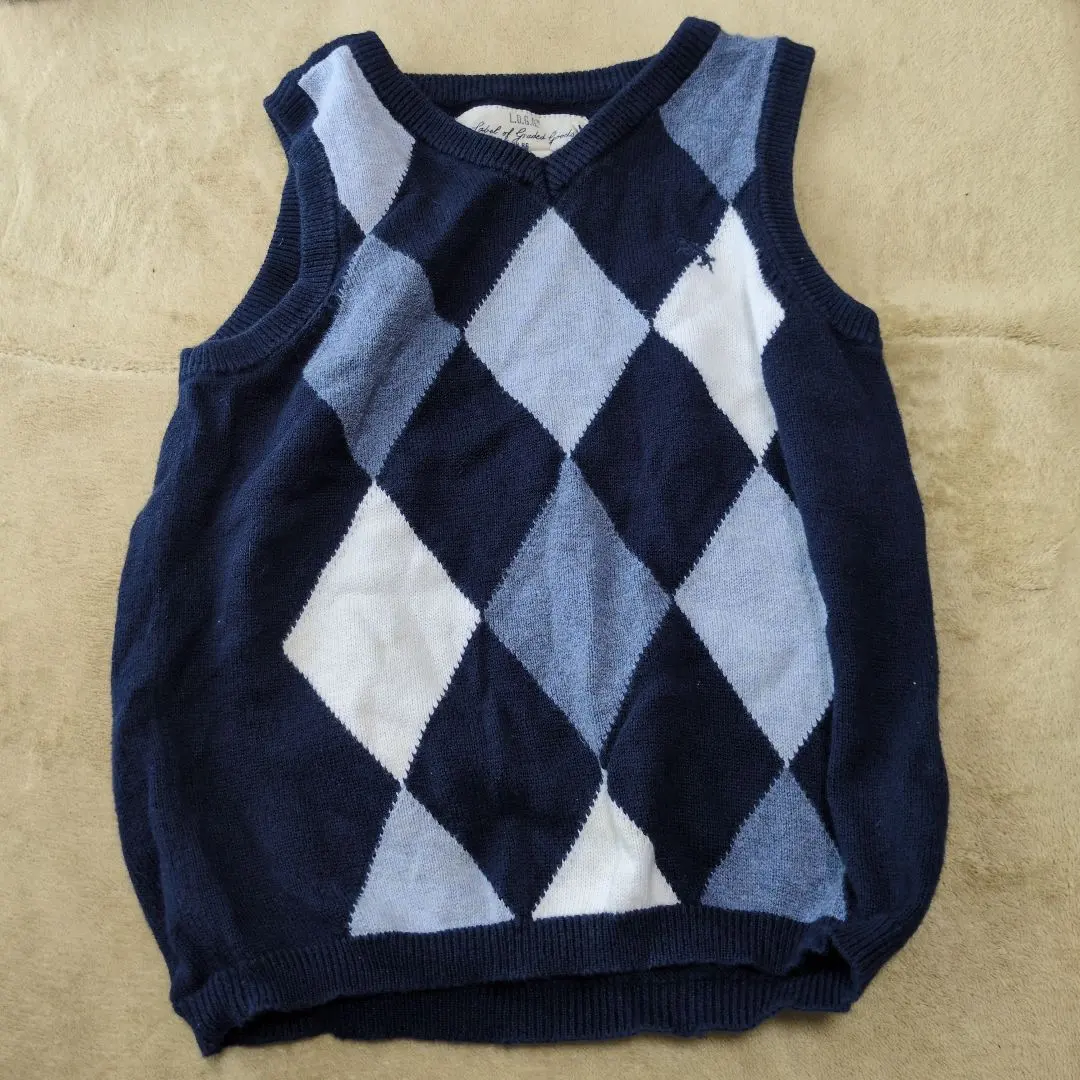 Thumbnail of 12-18M Baby Vest Diamond Pattern Navy