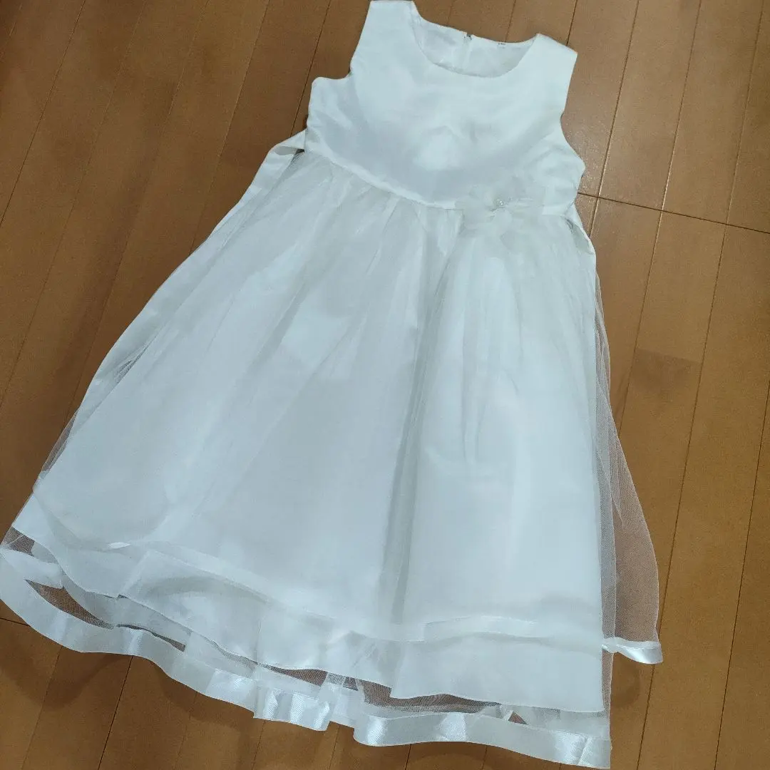 Thumbnail of White Formal Dress with Flower Accent