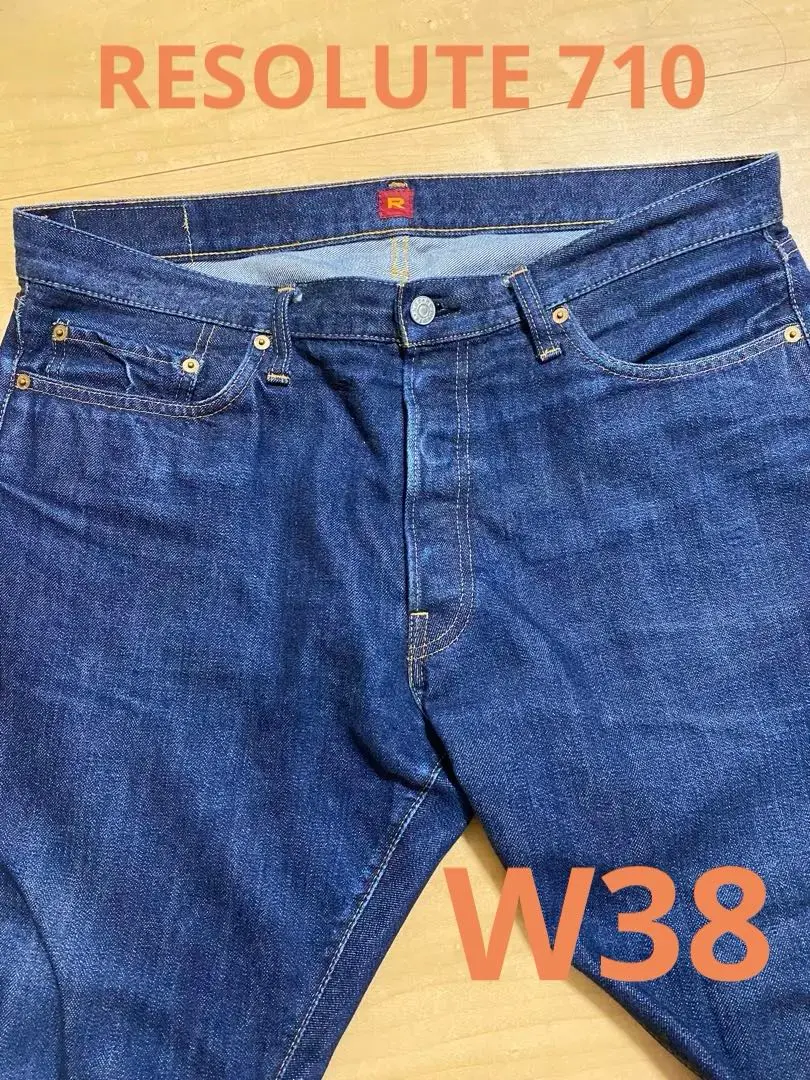 【美品】RESOLUTE 710 ダークデニム W38 L33 RESOLUTE リゾルト 710 デニムパンツ 66モデル ワンウォッシュ