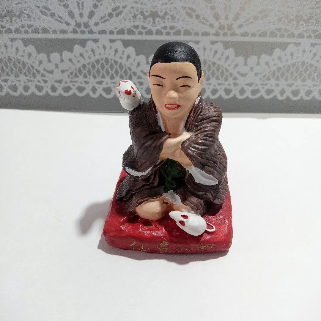 昭和レトロ 陶器製 仙台四郎 幸福を呼ぶ 福の神 縁起物 商売繁盛 招福 置物 仙台四郎 縁起物 陶器 昭和レトロ 当時物 商売繁盛