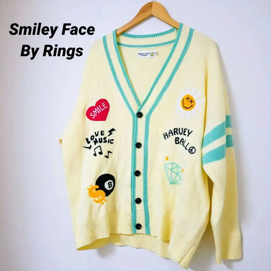 豊富なギフト SmileyFace HARVEY 刺繍カーディガン BALL トップス