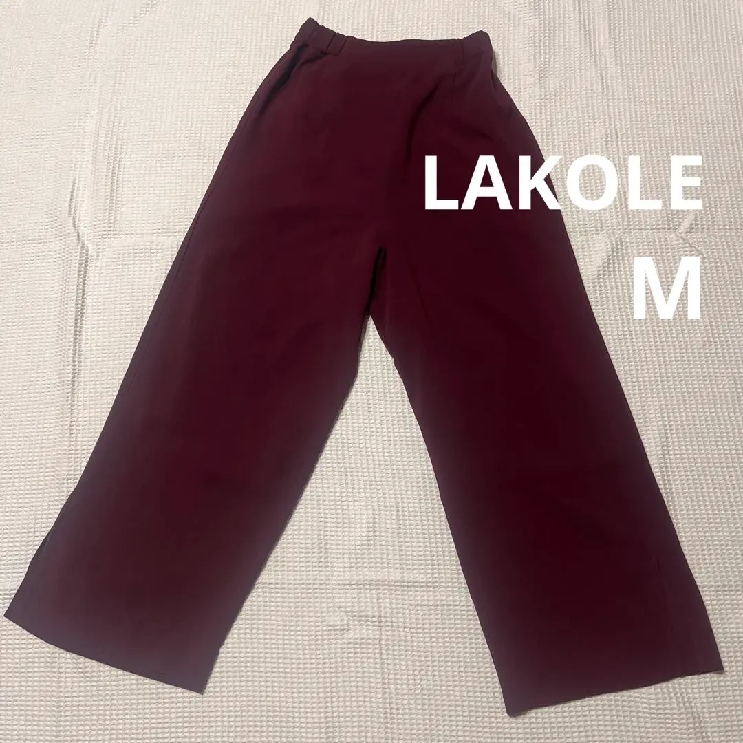 Thumbnail of LAKOLE Burgundy Wide Pants, Elastic Waist