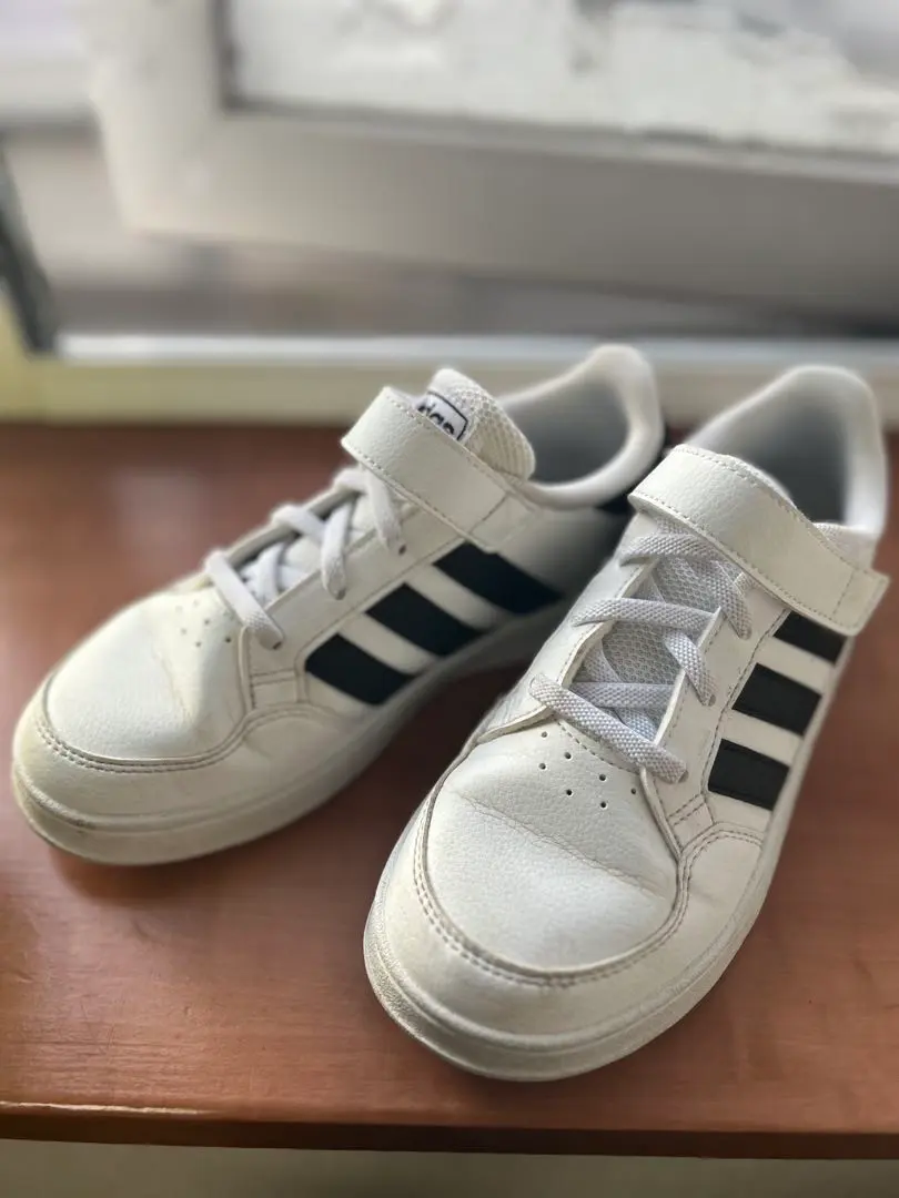 Thumbnail of Adidas sneakers, white/black, velcro, 20 cm