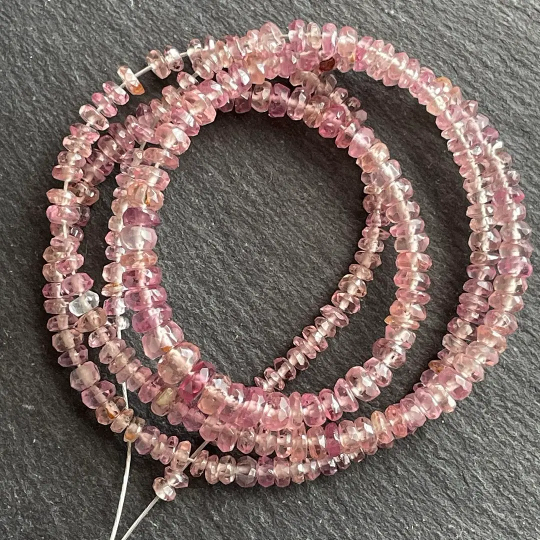 Thumbnail of Malaia Garnet Faceted Rondelle Natural Stone Strand