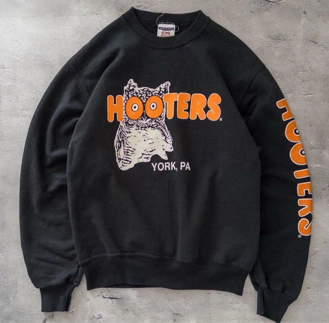 ビンテージスウェットHooters スキー チーム トレーナー80s フーターズ USA製 90's HOOTERS/フーターズ 企業プリントTシャツ ロンT 古着